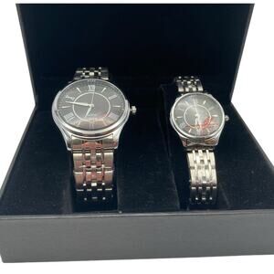 Longbo His & Hers Quartz Watch Set-Roman Numeral-NIB - Fresh Batteries - WR